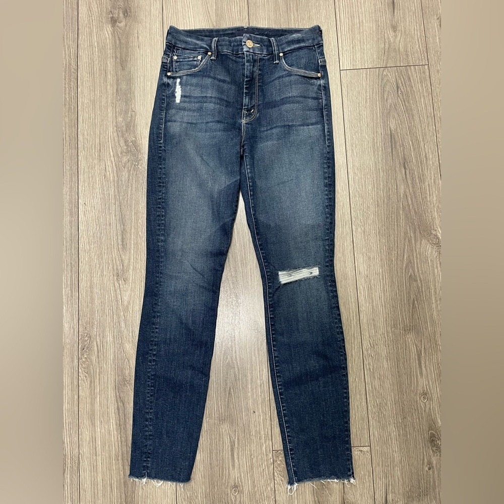 MOTHER High Waisted Looker Ankle Fray in Close To The Edge Sz 25
